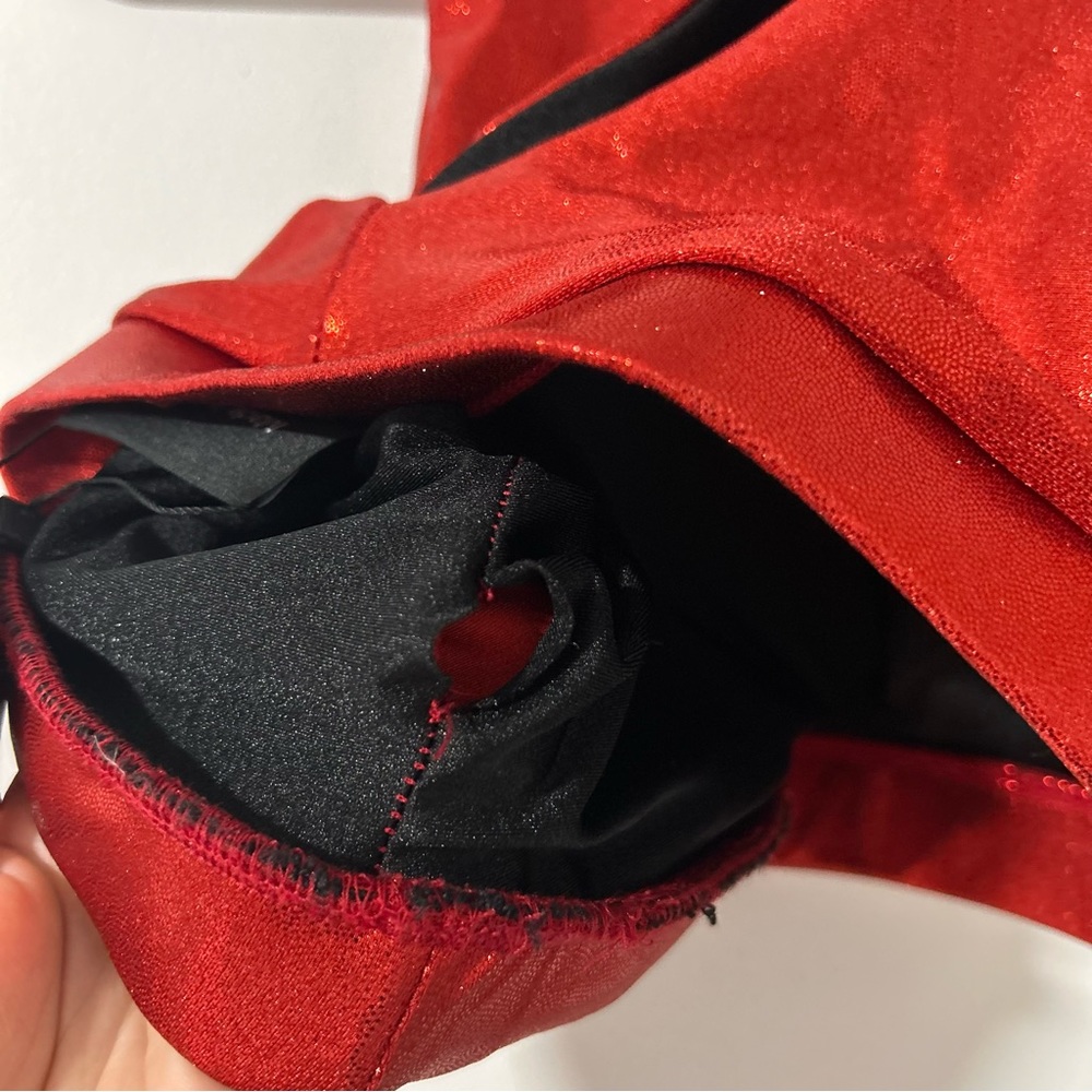 RARR DESIGNS red sparkle high top bra - size large - Picture 5 of 5
